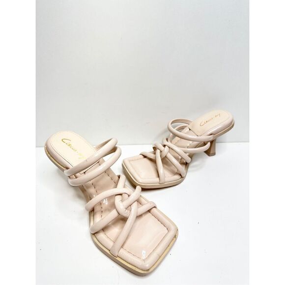 Circus By Sam Edelman Sandala Womens Size 7 Tan Square Toe Slip On Heels - Picture 4 of 8